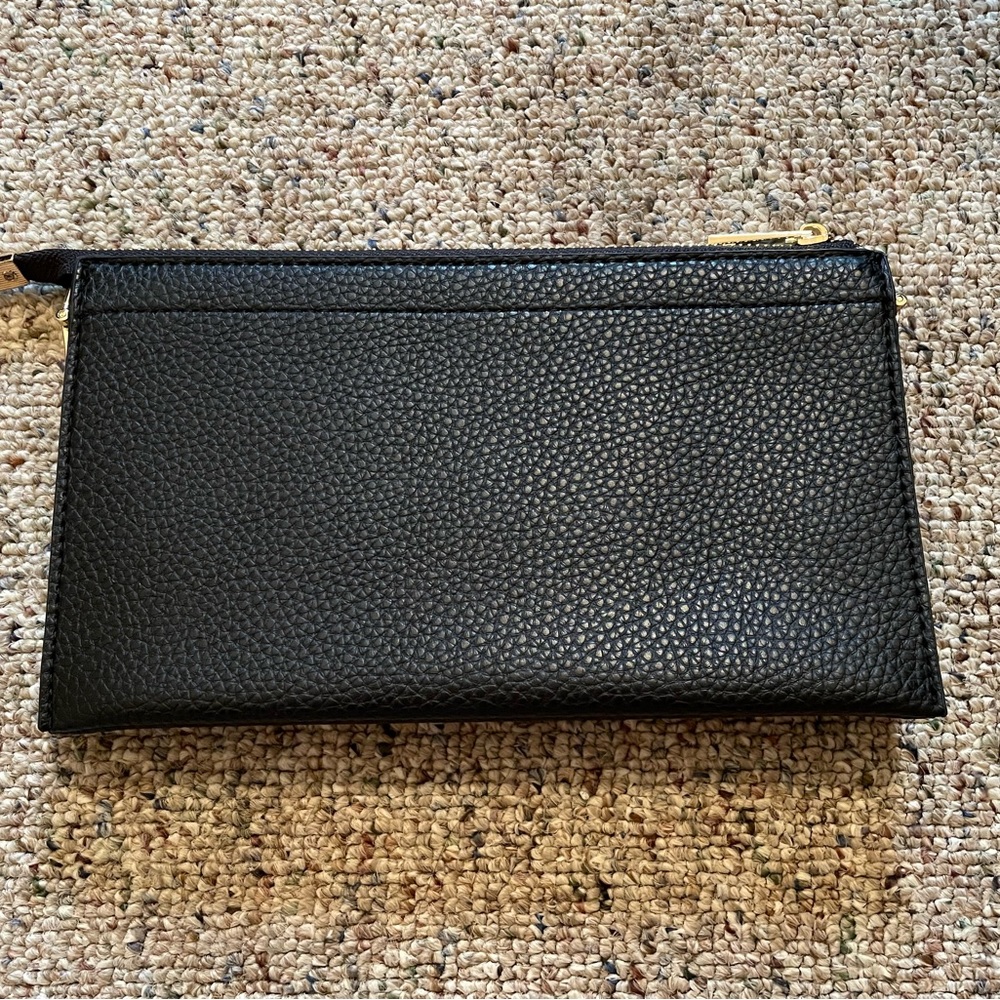 Black and gold wallet wristlet purse